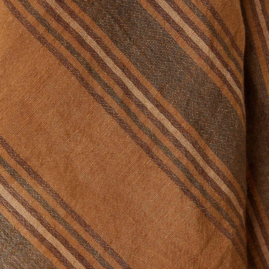Handdoek Vida striped 50x70cm-amber/grey
