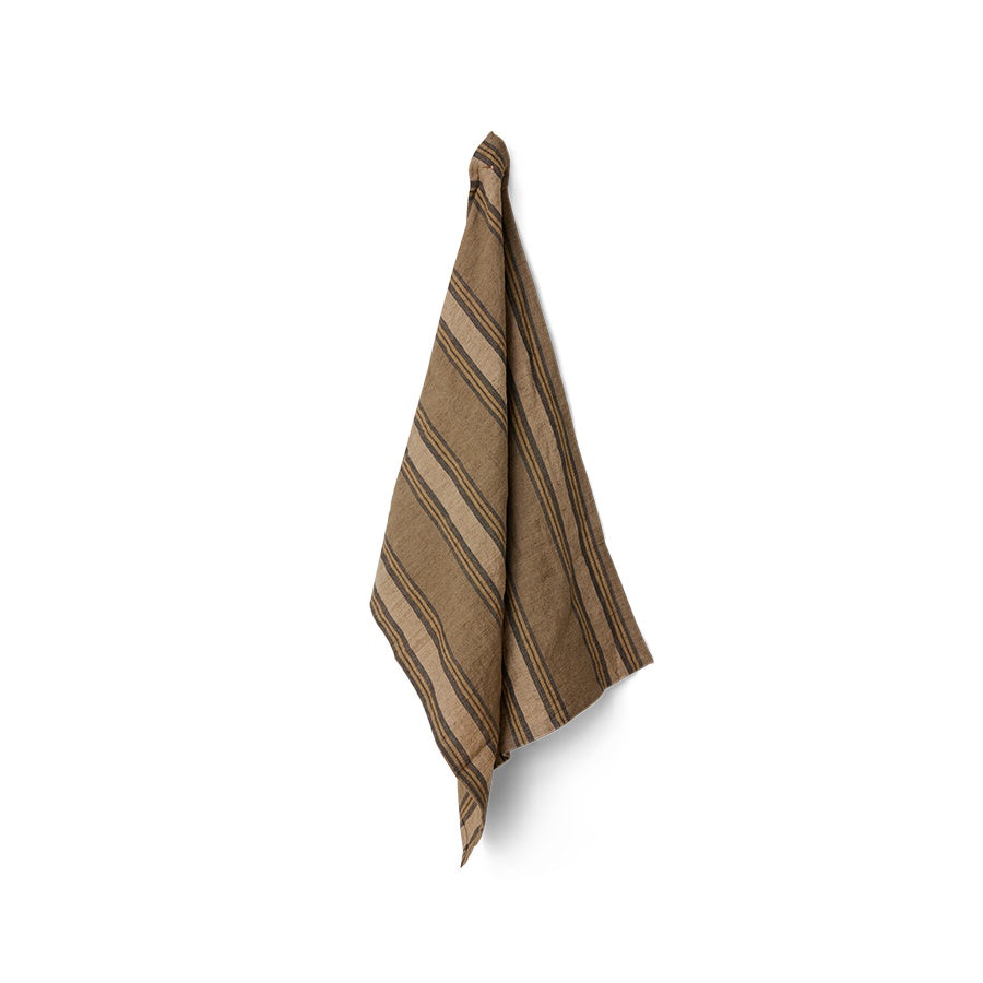 Handdoek Vida striped 50x70cm-sand/cream