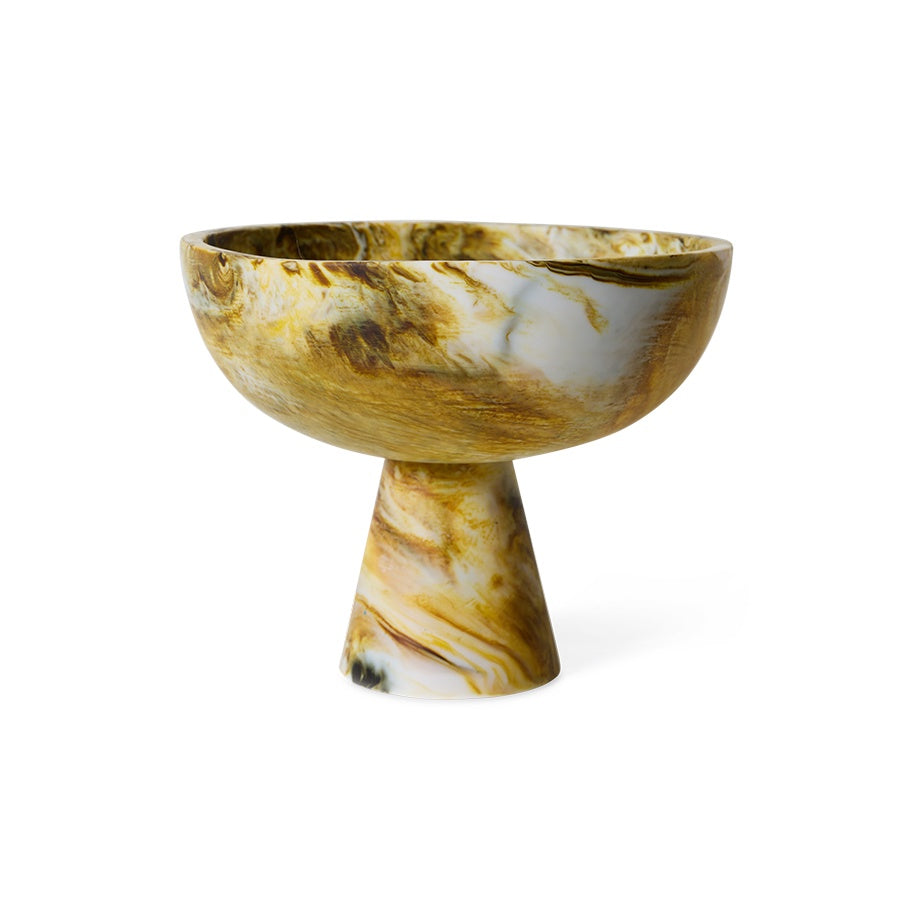Marbled Bowl on base (resin)-ochre
