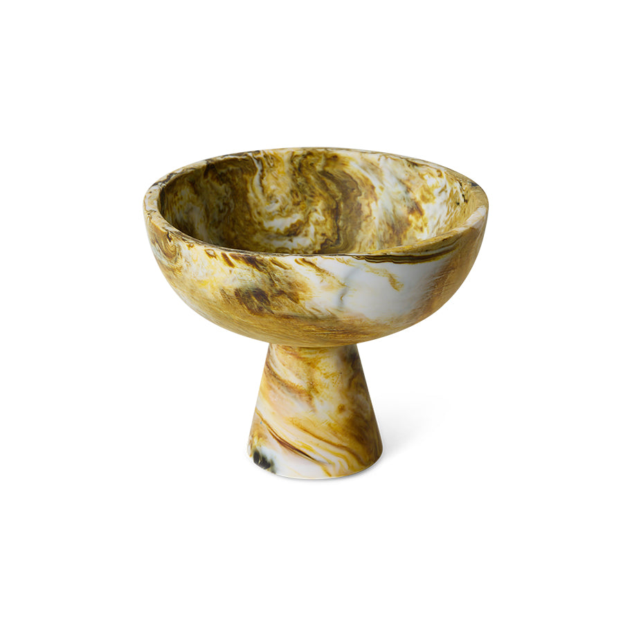 Marbled Bowl on base (resin)-ochre