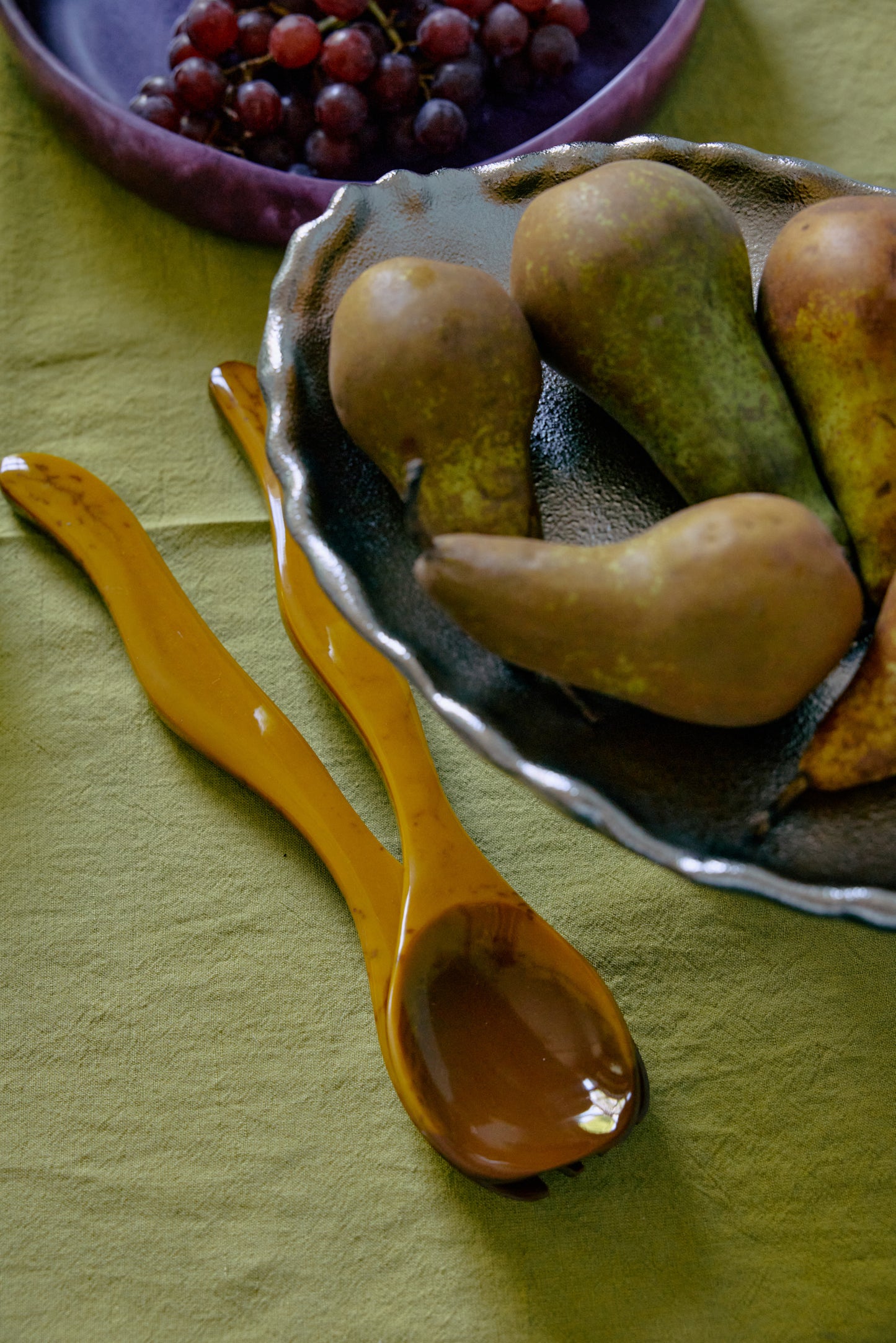 Salad Cutlery Cream (set of 2)-ochre