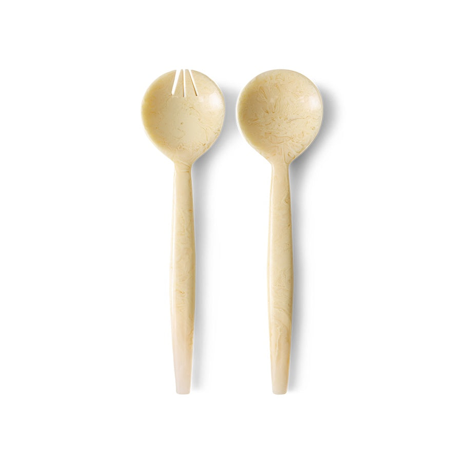 Salad Cutlery Cream (set of 2)-vanilla