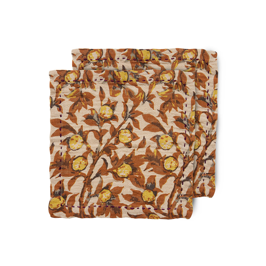 Servetten Katoen (set of 2)-mediterranean tangerine