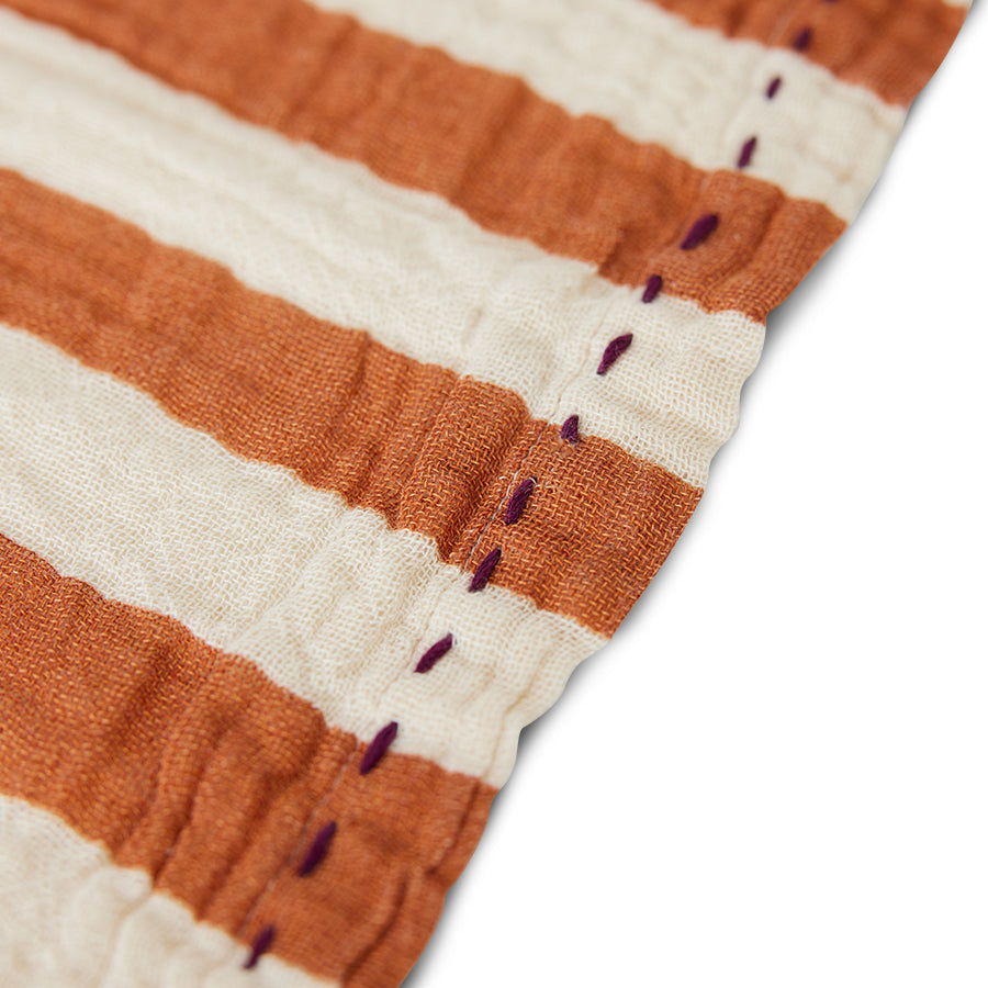 Servetten Katoen (set of 2)-striped tangerine