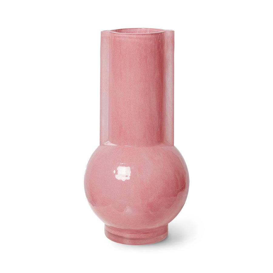 Vase Glass-flamingo pink