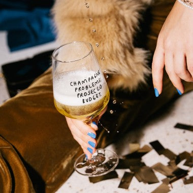 Wijnglas 'Champagne Problems-Prosecco Budget'-53 cl