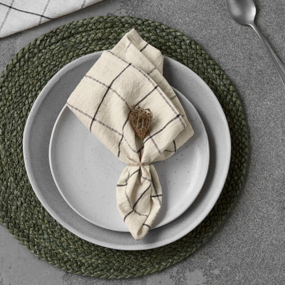 Servetten Checkered HDjoin 4stuks-naturel/black