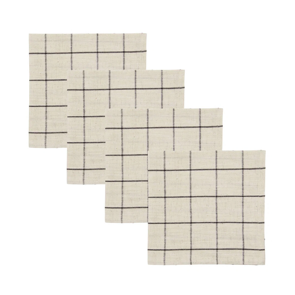 Servetten Checkered HDjoin 4stuks-naturel/black