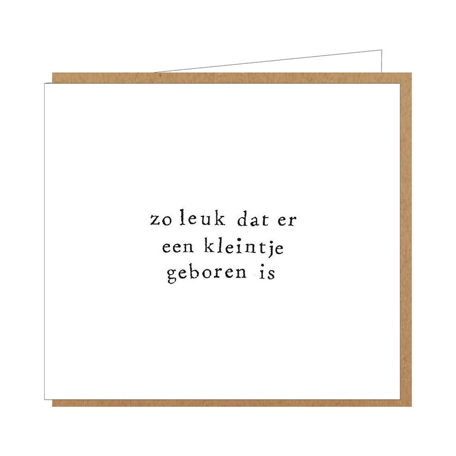 Wenskaart-Zo leuk dat er een kleintje geboren is