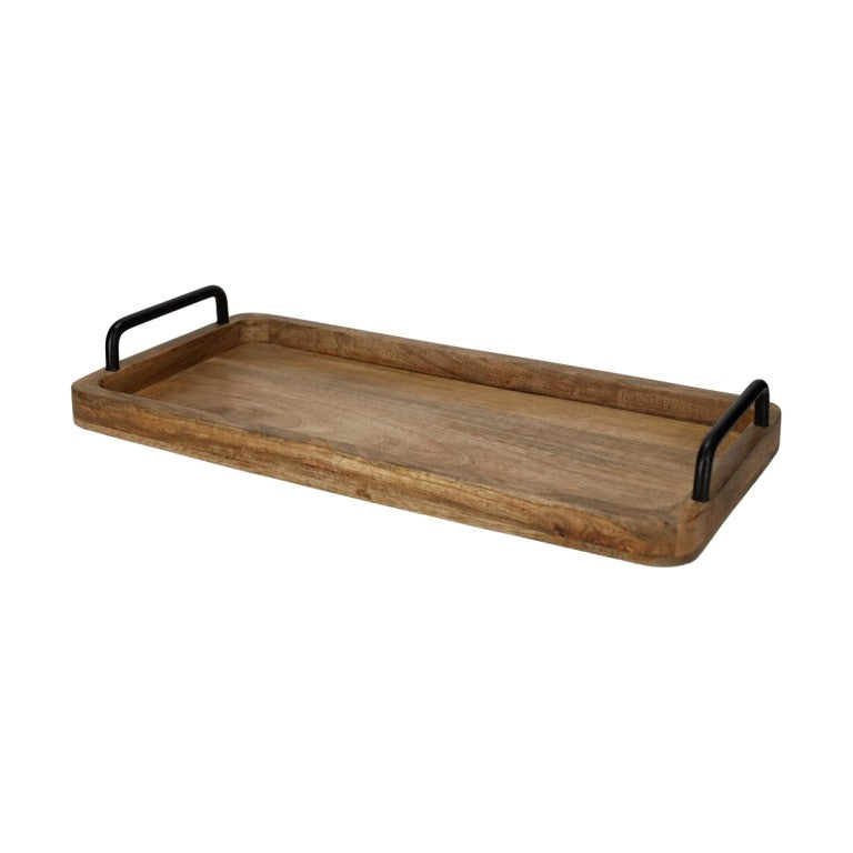 Dienblad Kelby hout-naturel/zwart