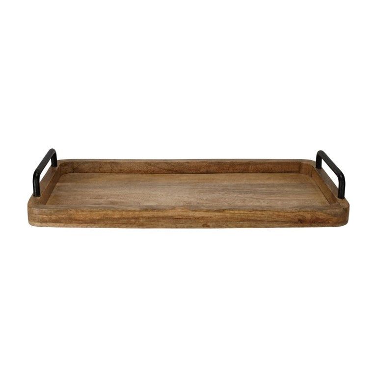 Dienblad Kelby hout-naturel/zwart