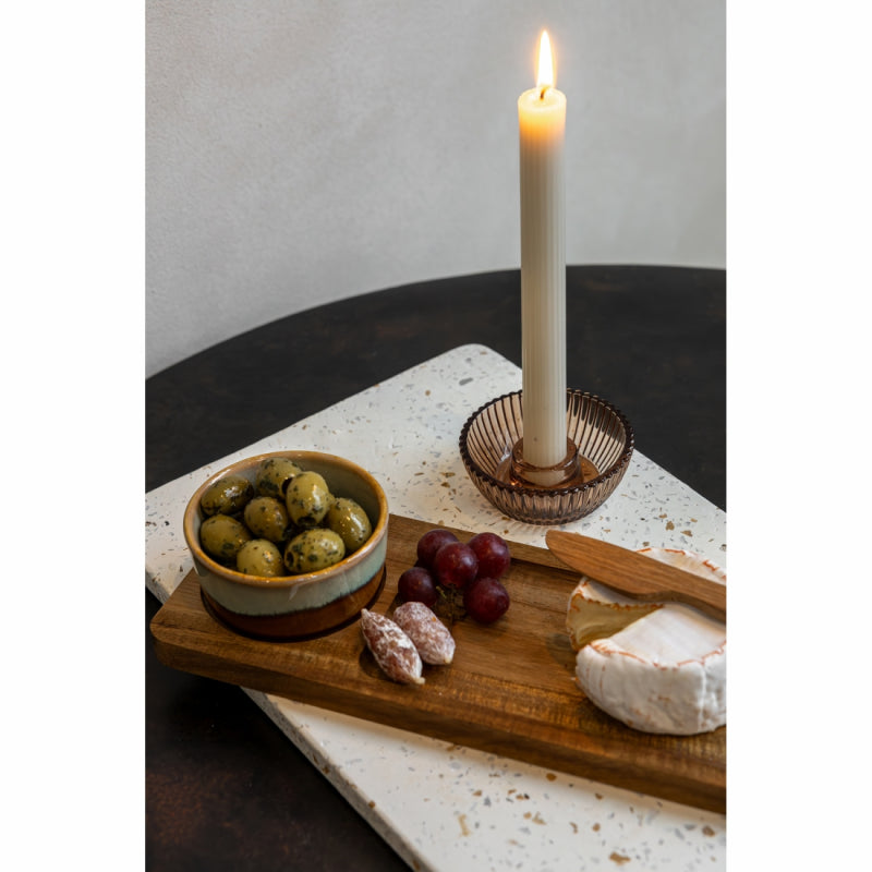 Giftset Kandelaar & Kaars Set van 2-bruin