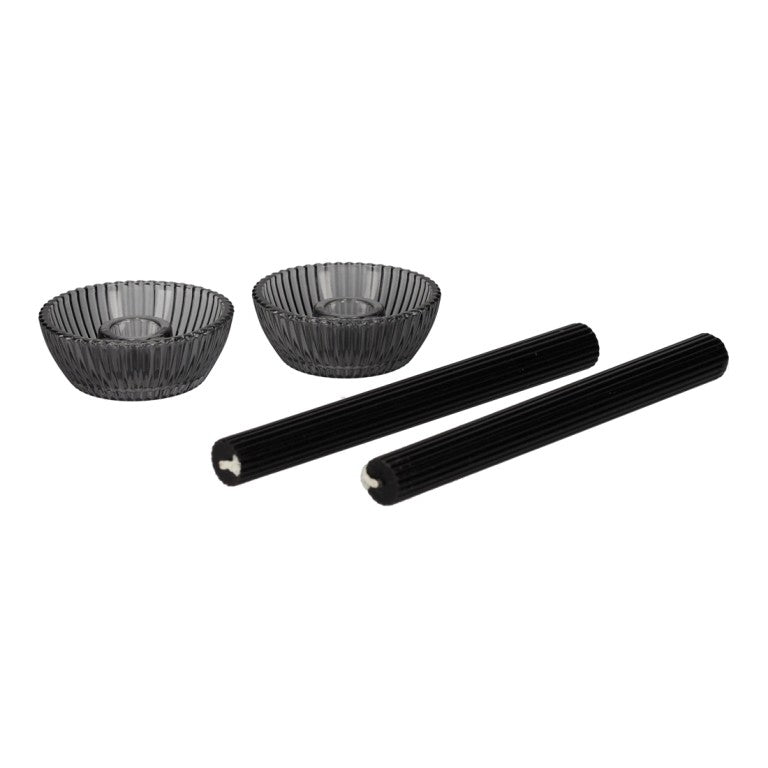 
                      
                        Giftset Kandelaar & Kaars Set van 2-zwart
                      
                    