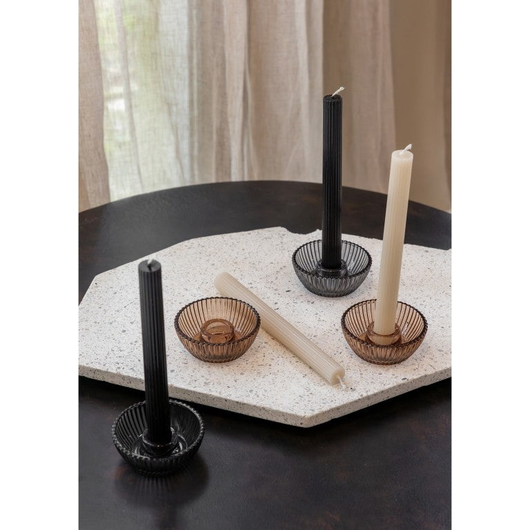 Giftset Kandelaar & Kaars Set van 2-zwart