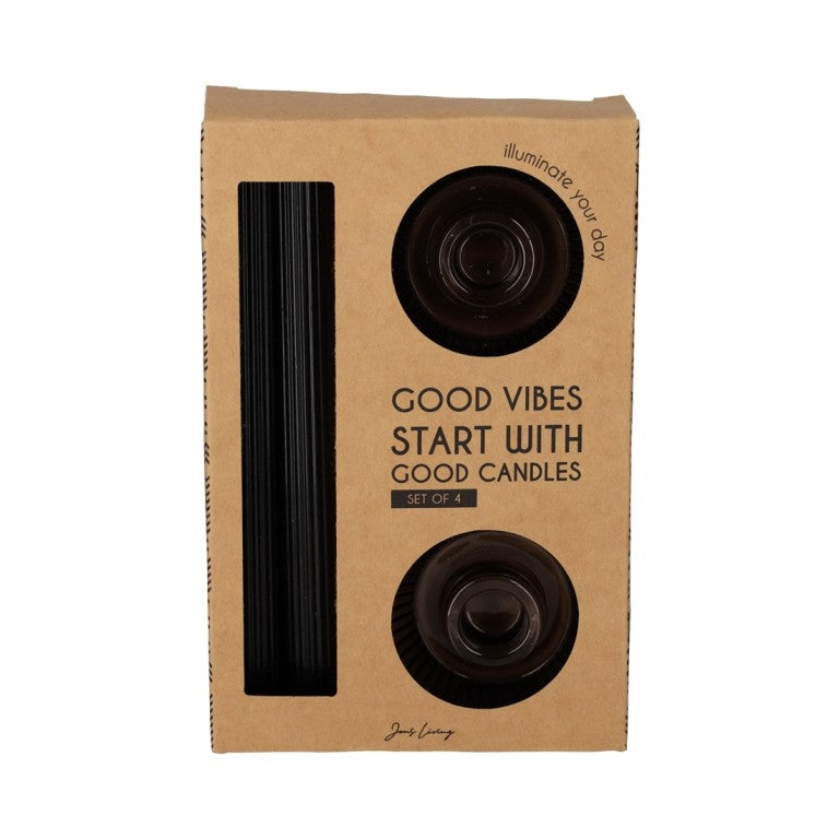 
                      
                        Giftset Kandelaar & Kaars Set van 2-zwart
                      
                    