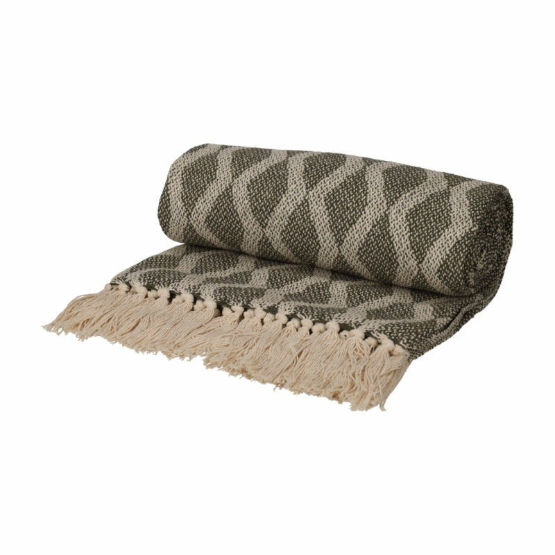 Plaid Recycled Cotton 130x180cm-groen