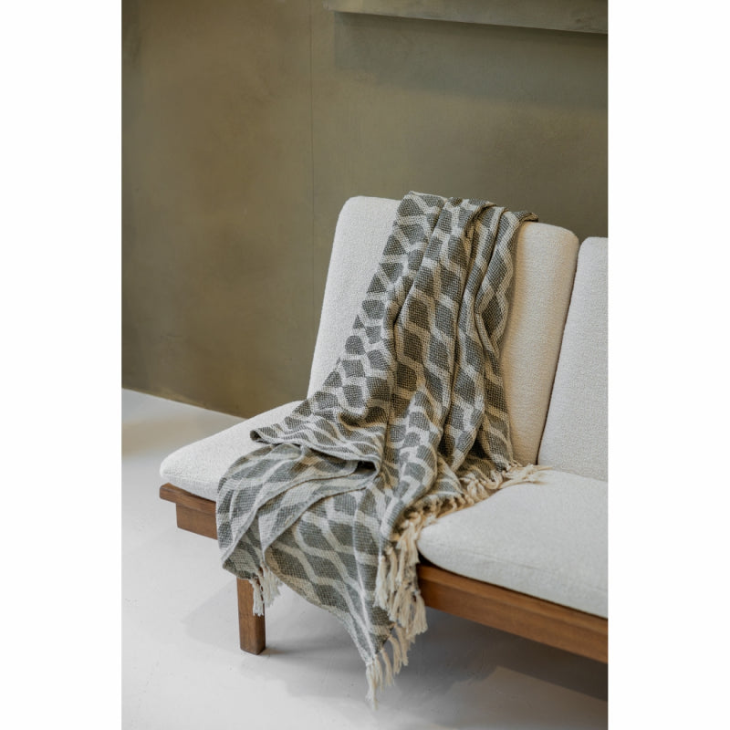 Plaid Recycled Cotton 130x180cm-groen