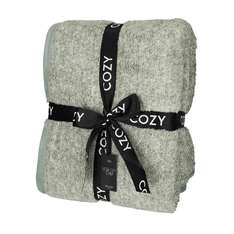 Plaid Sherpa Fleece/Teddy-groen