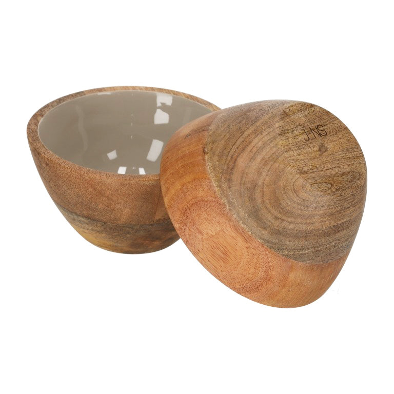 Bits & Bites Serveerschaaltjes Shiny Rond 2 stuks-naturel