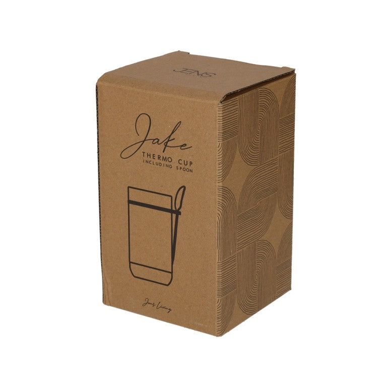 Thermo Beker met lepel Jake-zwart