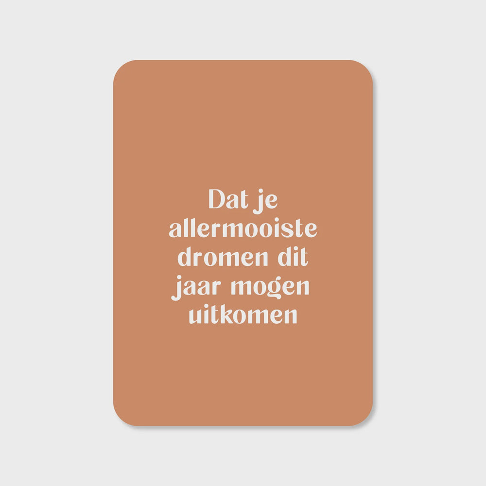 Wenskaart 'Dat je allermooiste dromen dit jaar mogen uitkomen'