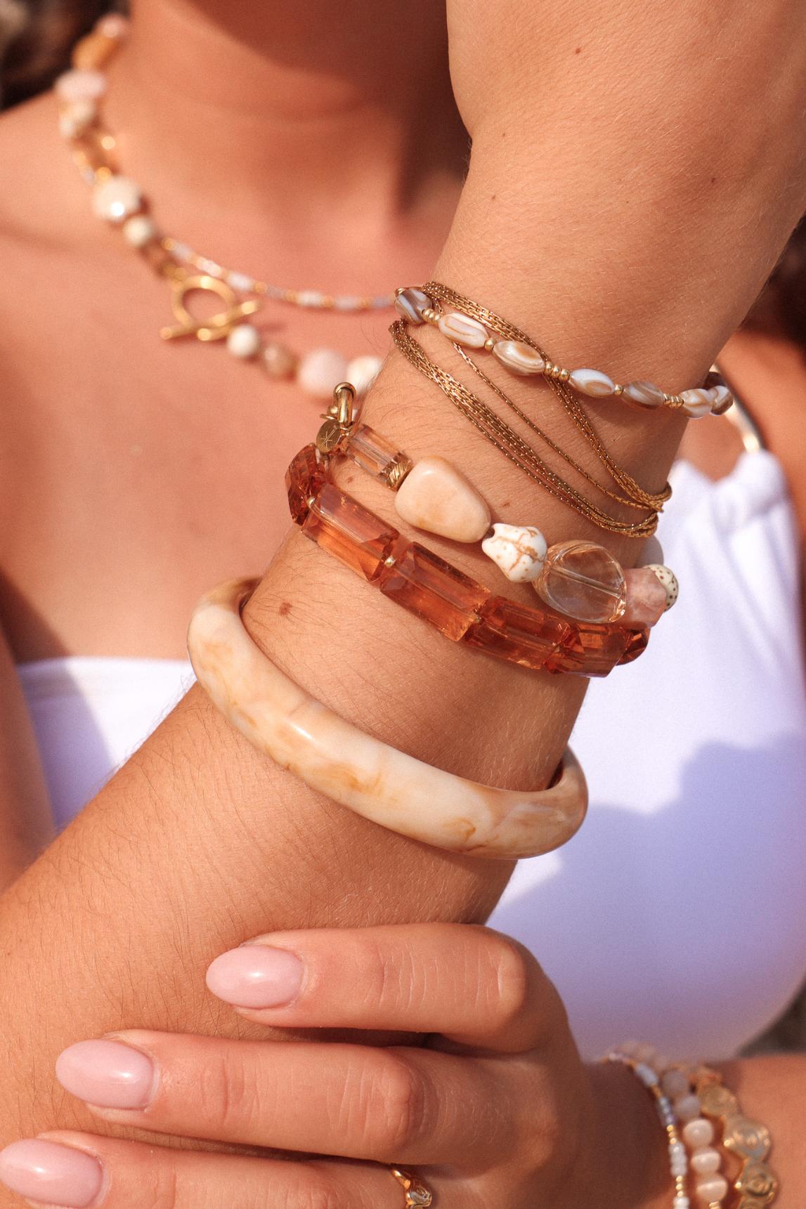Armband Round Rock-sand