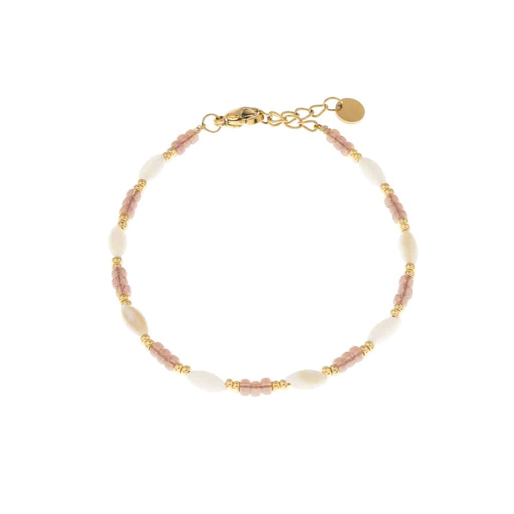 Armband White Drop-gold