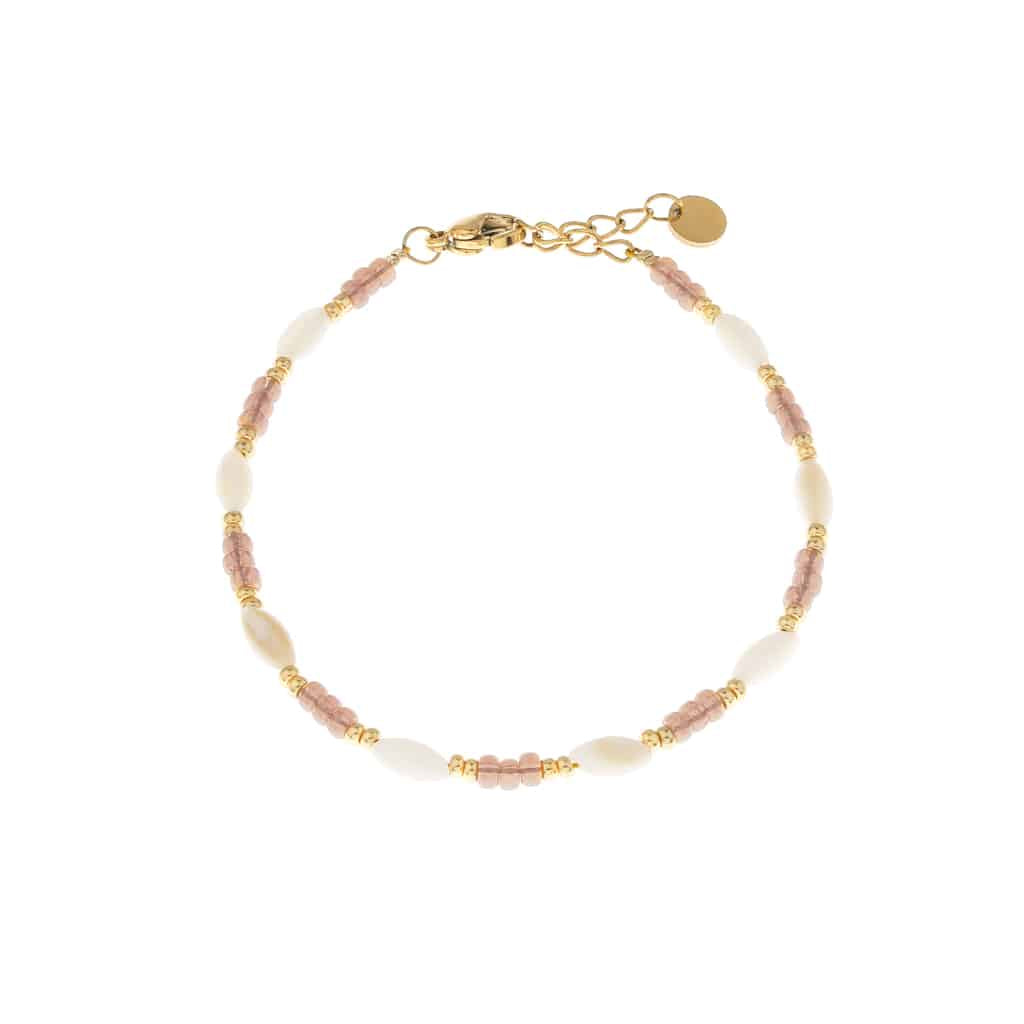 Armband White Drop-gold