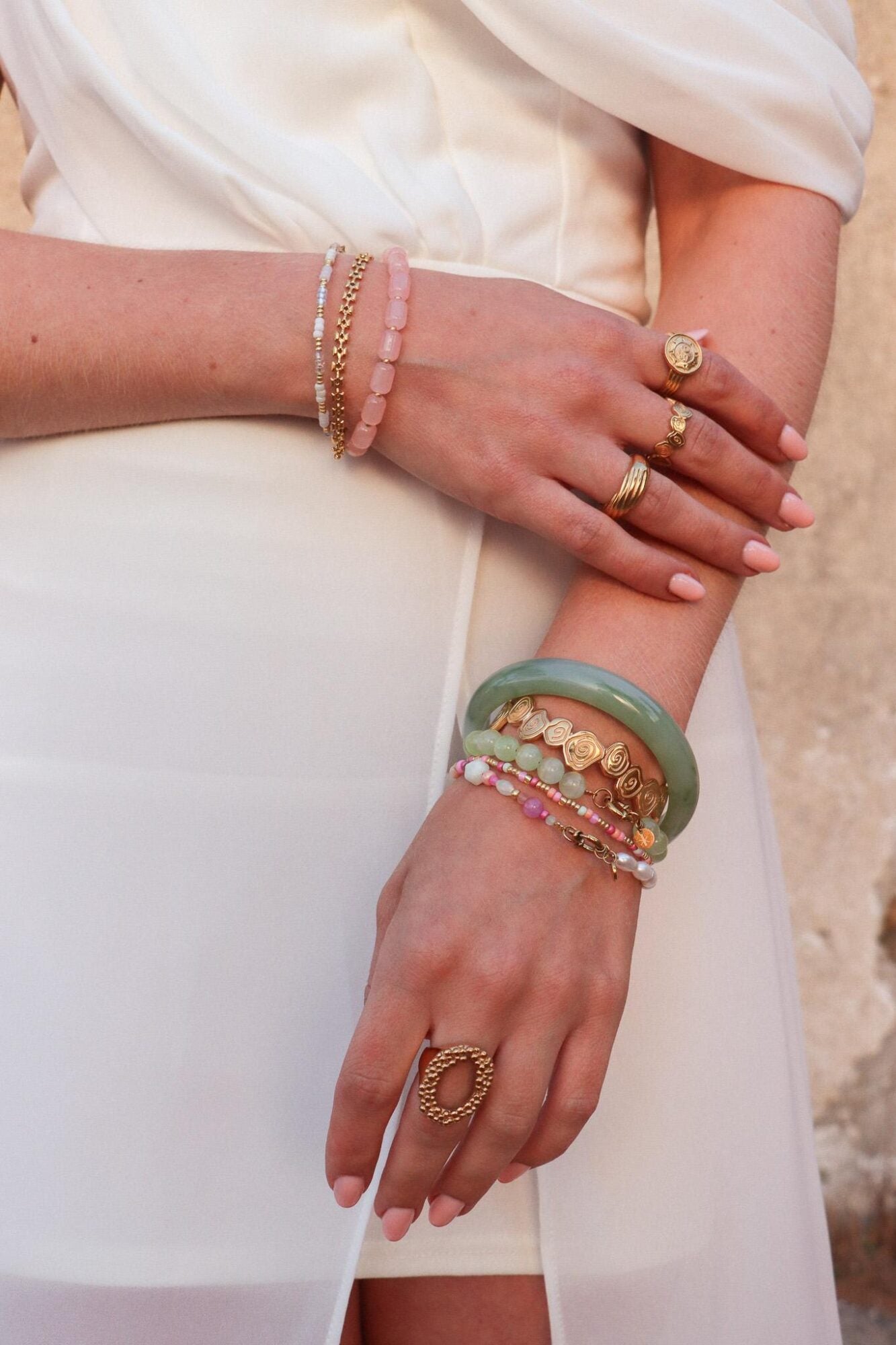 Armband White rainbow-gold