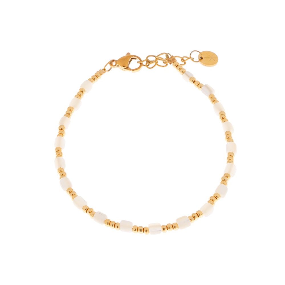 Armband White Blossom-gold