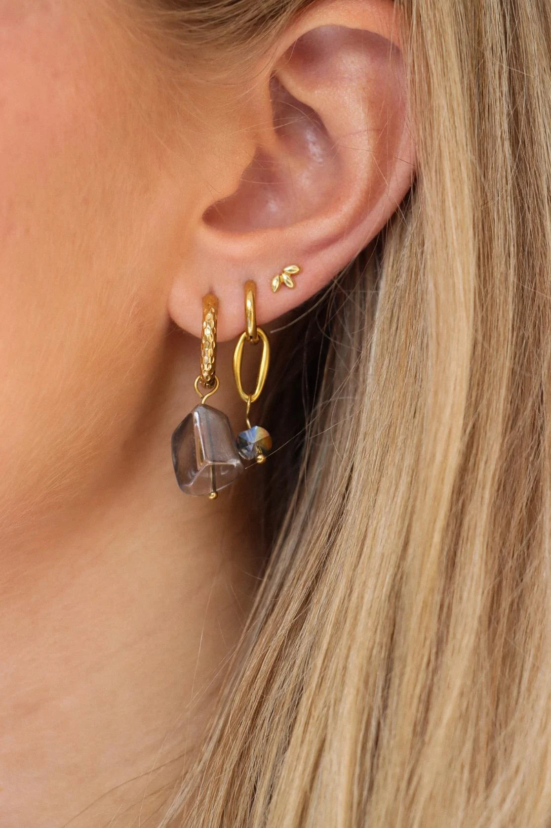 Oorbel Single Hoop Bright Diamond-gold