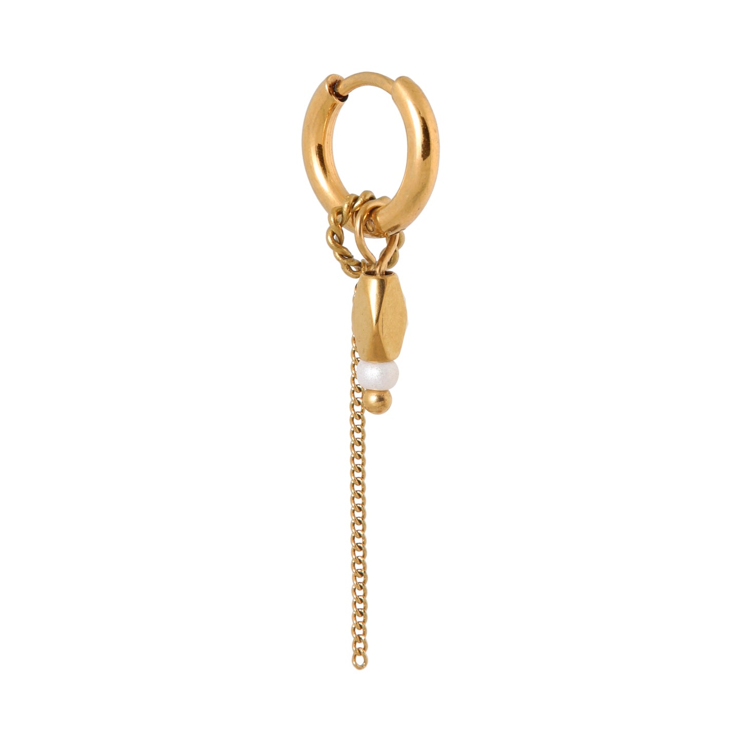Oorbel Single Hoop Chain Medusa-gold