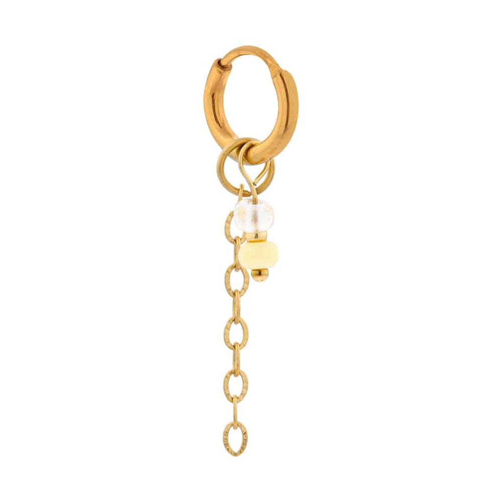 Oorbel Single Hoop Chain Yellow-gold