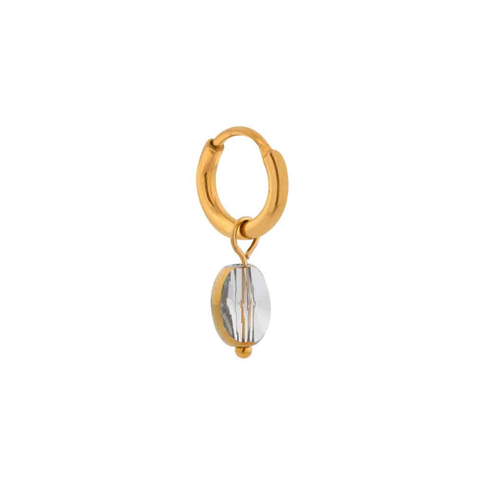 Oorbel Single Hoop Oval Grey-gold