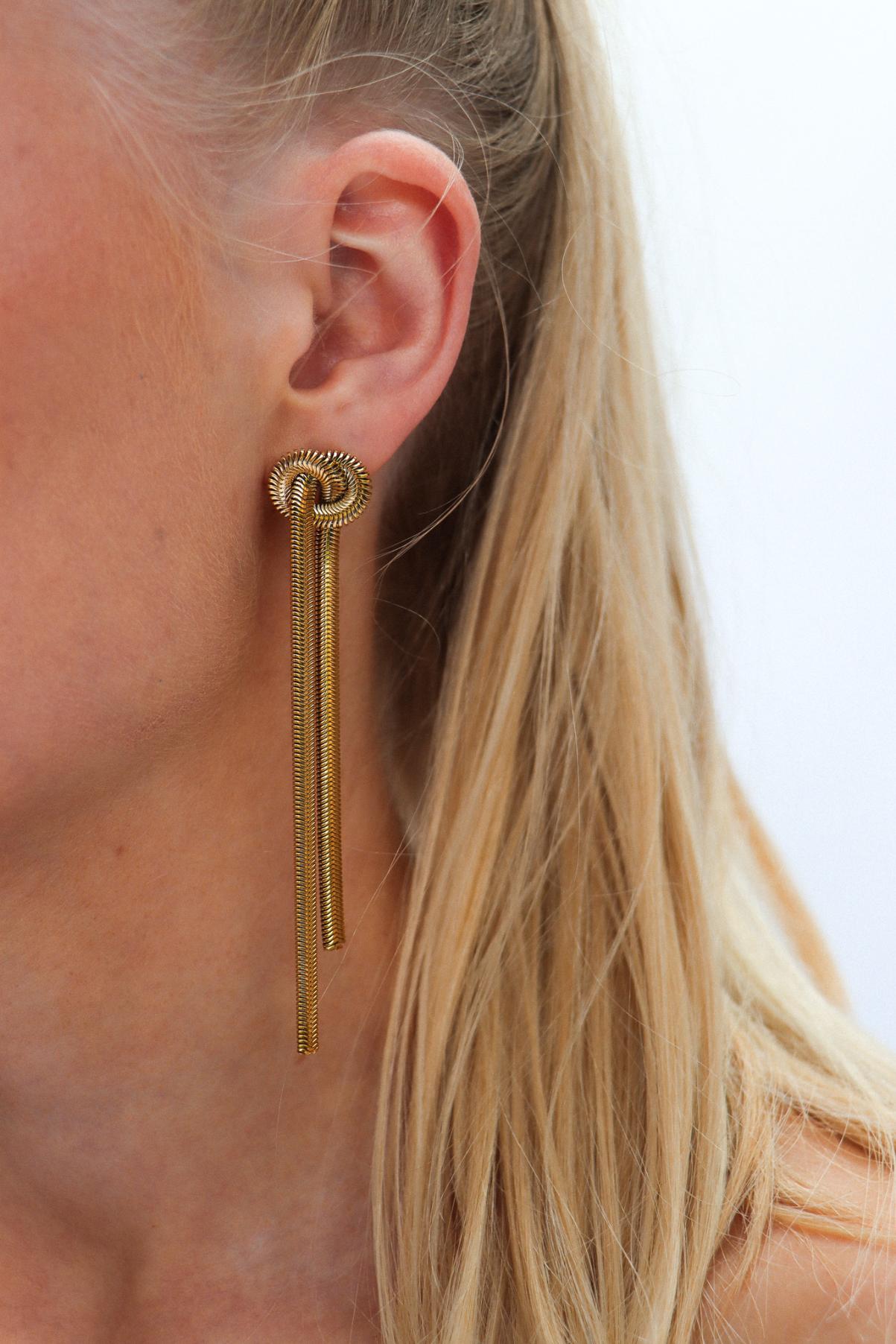 Oorbel Single Hoop Knot snake 3.0-gold