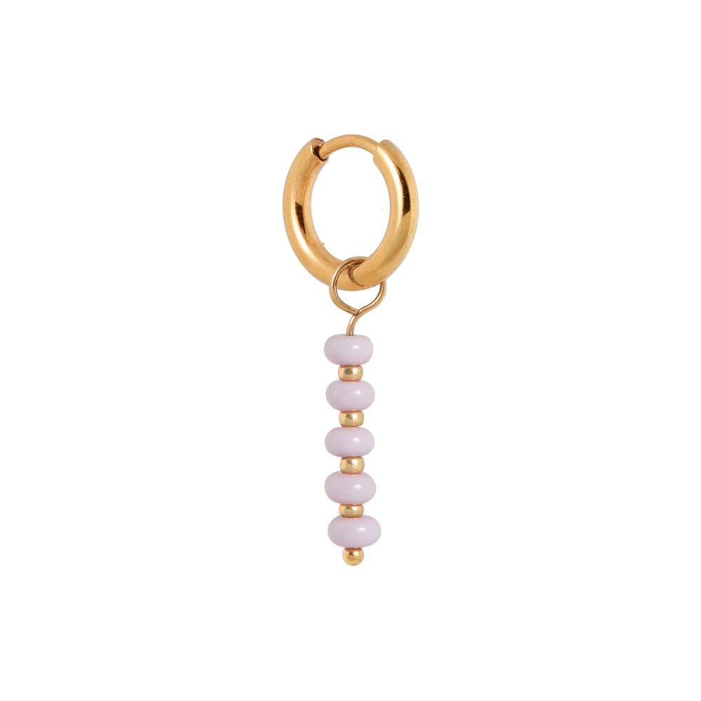 Oorbel Single Hoop Lilac Row-gold