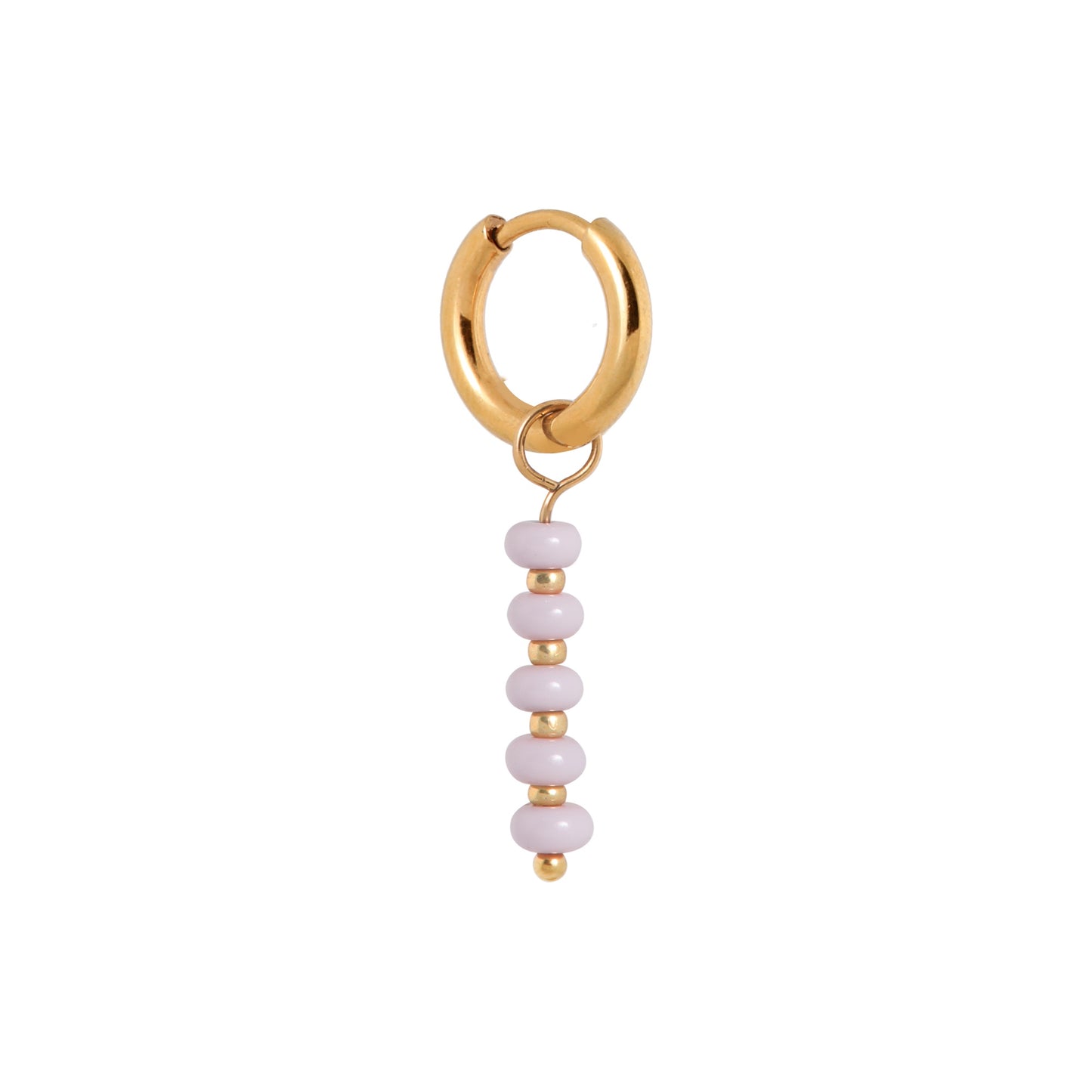 Oorbel Single Hoop Lilac Row-gold