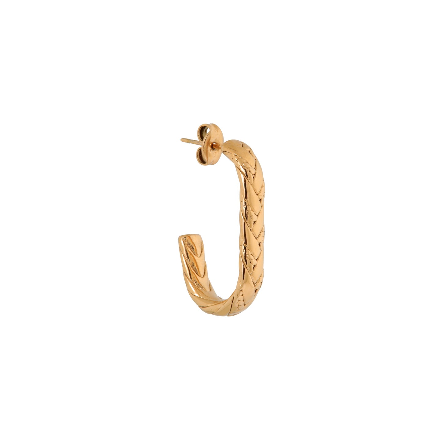 Oorbel Single Hoop Oval Braid hoop-gold