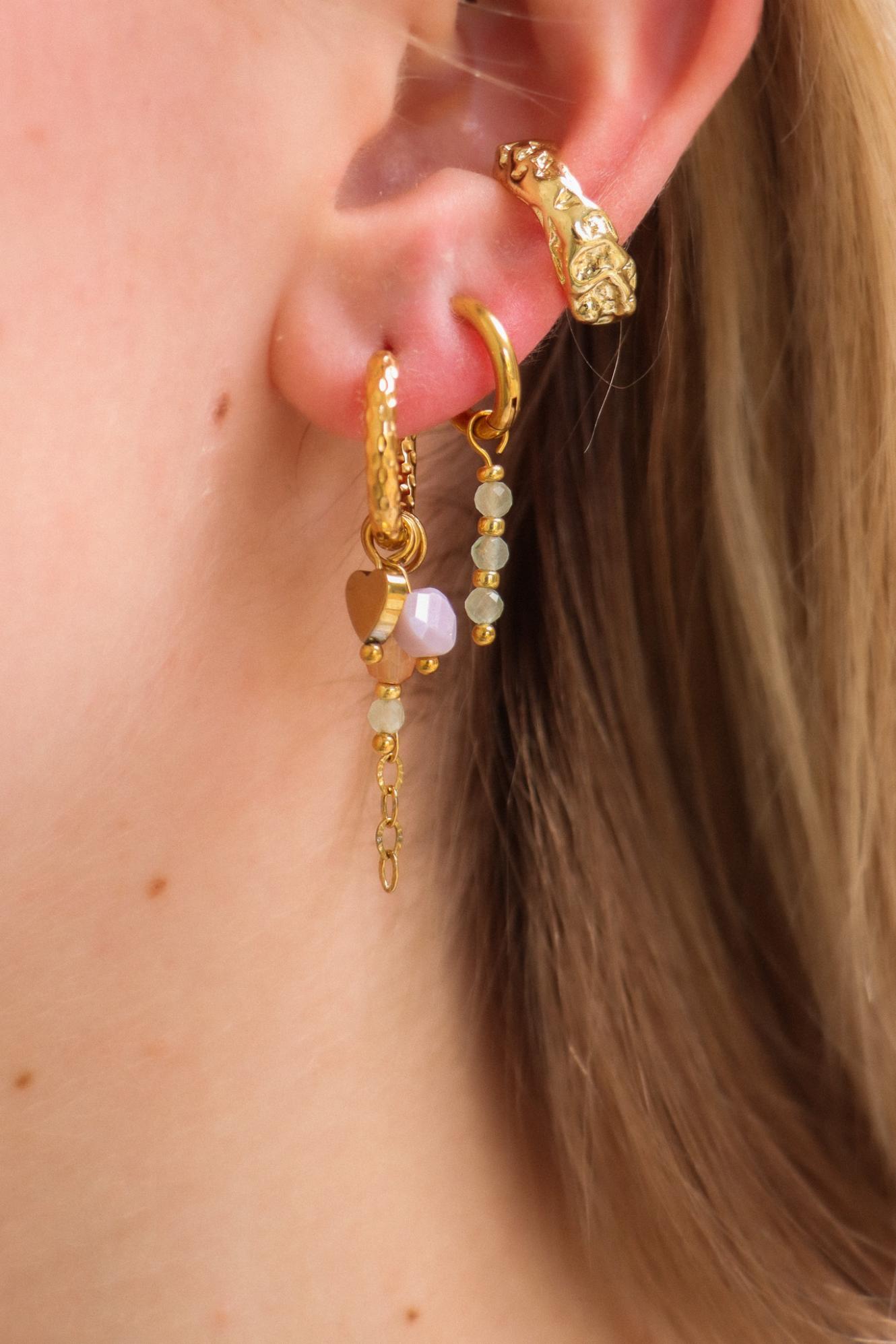 Oorbel Single Hoop Sage-gold