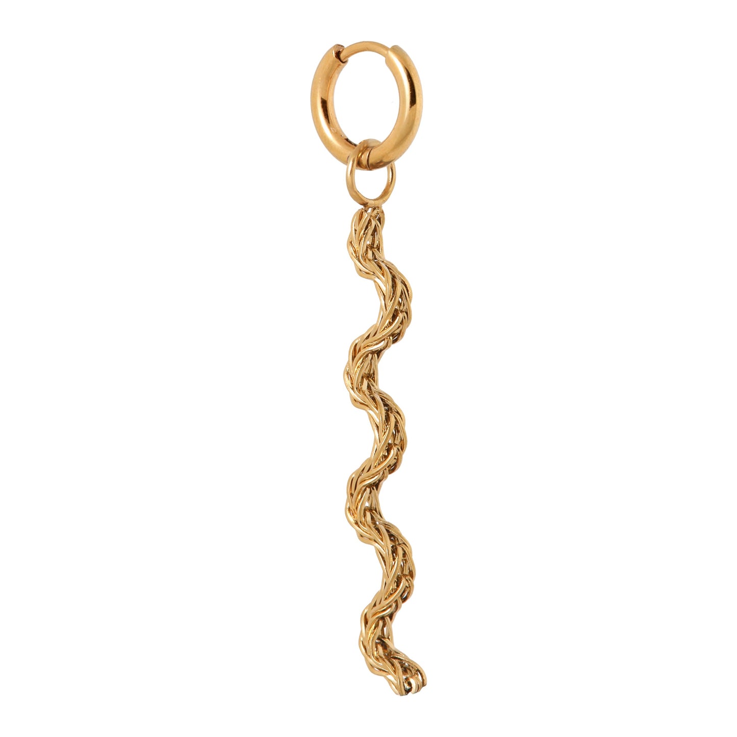 Oorbel Single Hoop Waves-gold