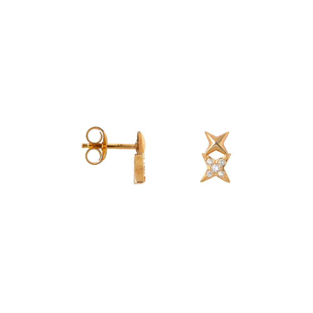 Studs Double star-gold