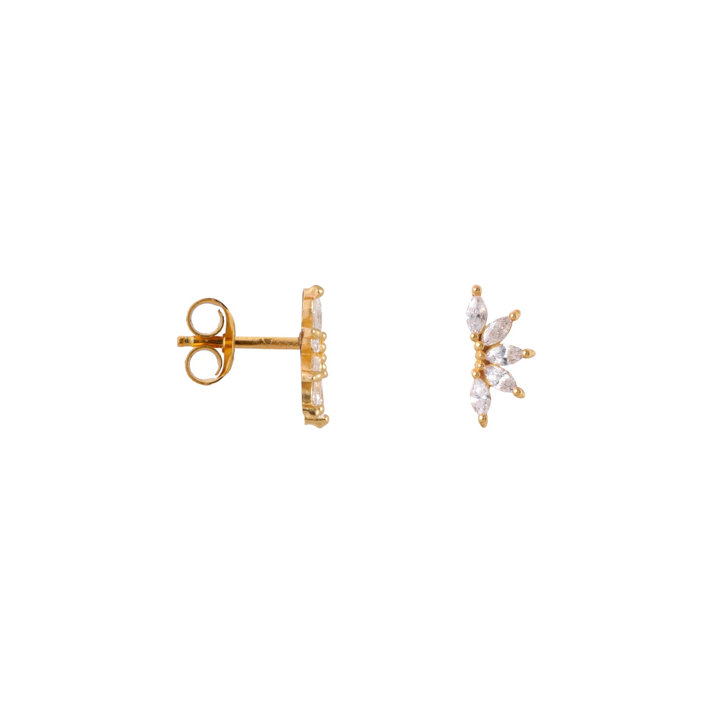 Studs Shiny leaf-gold