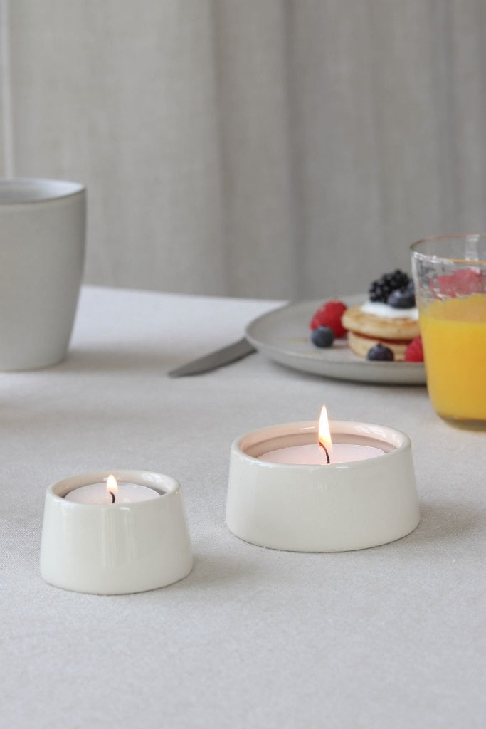 Theelichthouder Tirza S 3,5x6cm-naturel glanzend