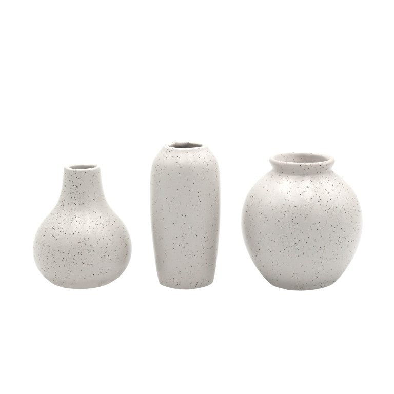 Vaasjes Mini Meike (set of 3)-grijs gespikkeld