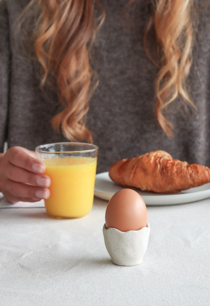 Eierdopjes Elin (set of 4)-naturel gespikkeld