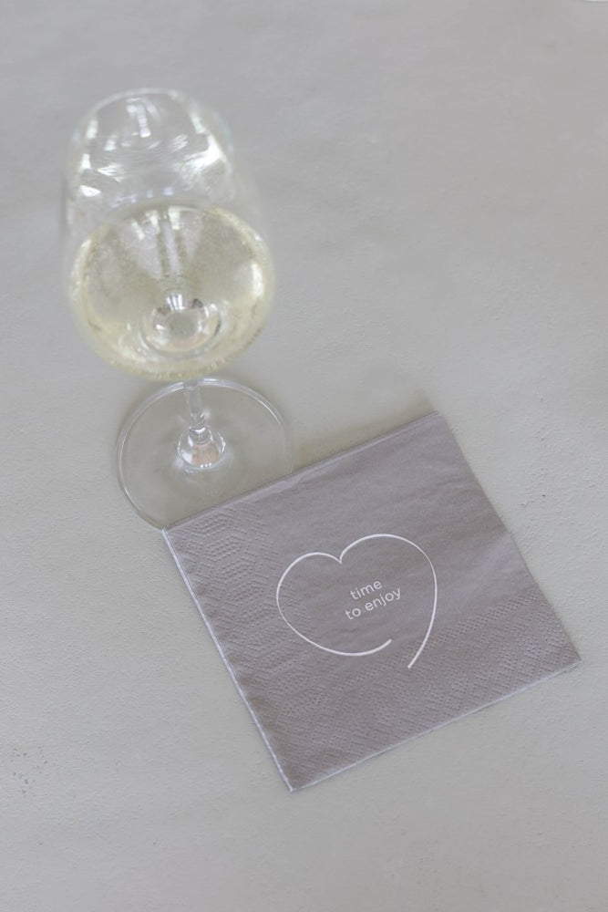 Servetten vierkant 'Time to enjoy' 25x25cm-taupe