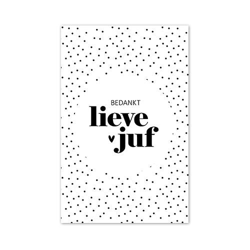 Mini kaartje-Bedankt lieve juf