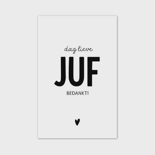 Mini kaartje-Dag lieve juf bedankt