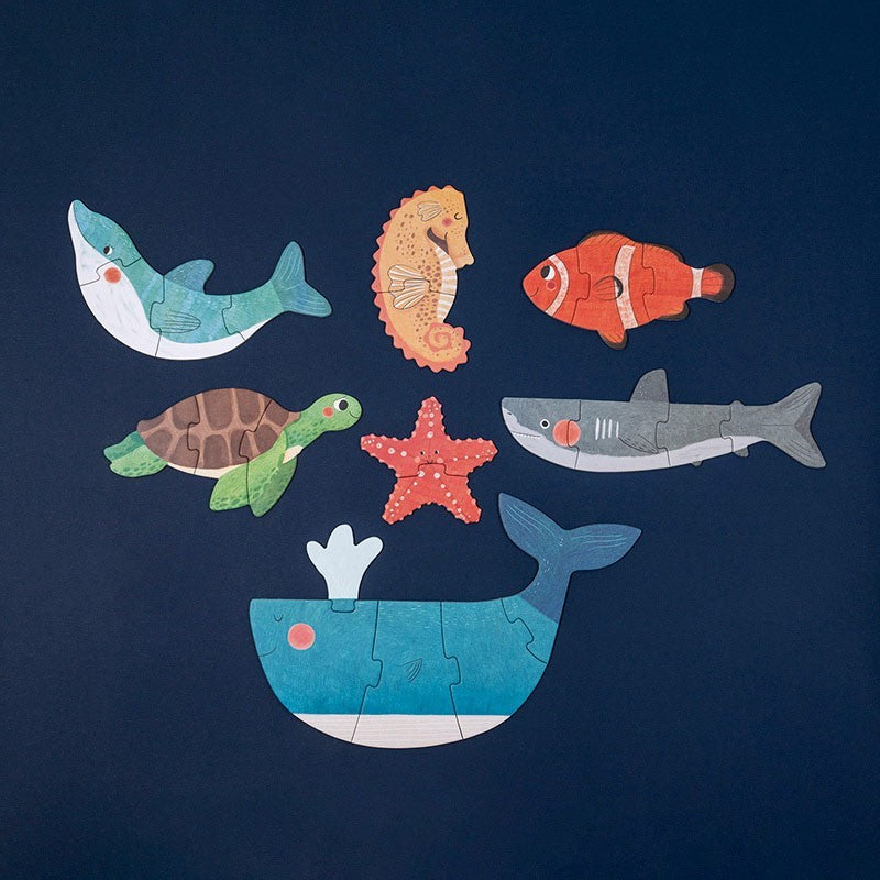 Puzzel 2+ jaar BLUE-5pcs