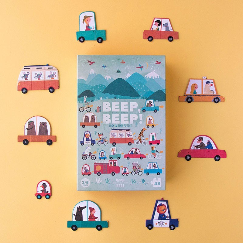 Puzzel 3-6jaar BEEP, BEEP! Vloerpuzzel-48pcs